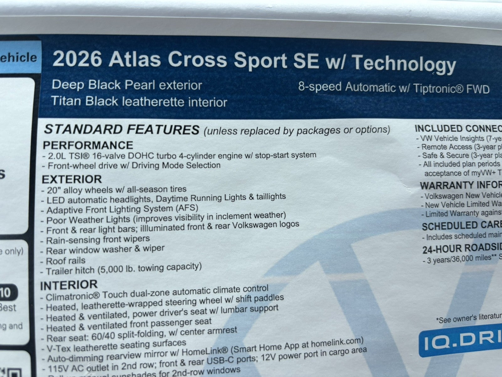 2026 Volkswagen Atlas Cross Sport 2.0T SE w/Technology