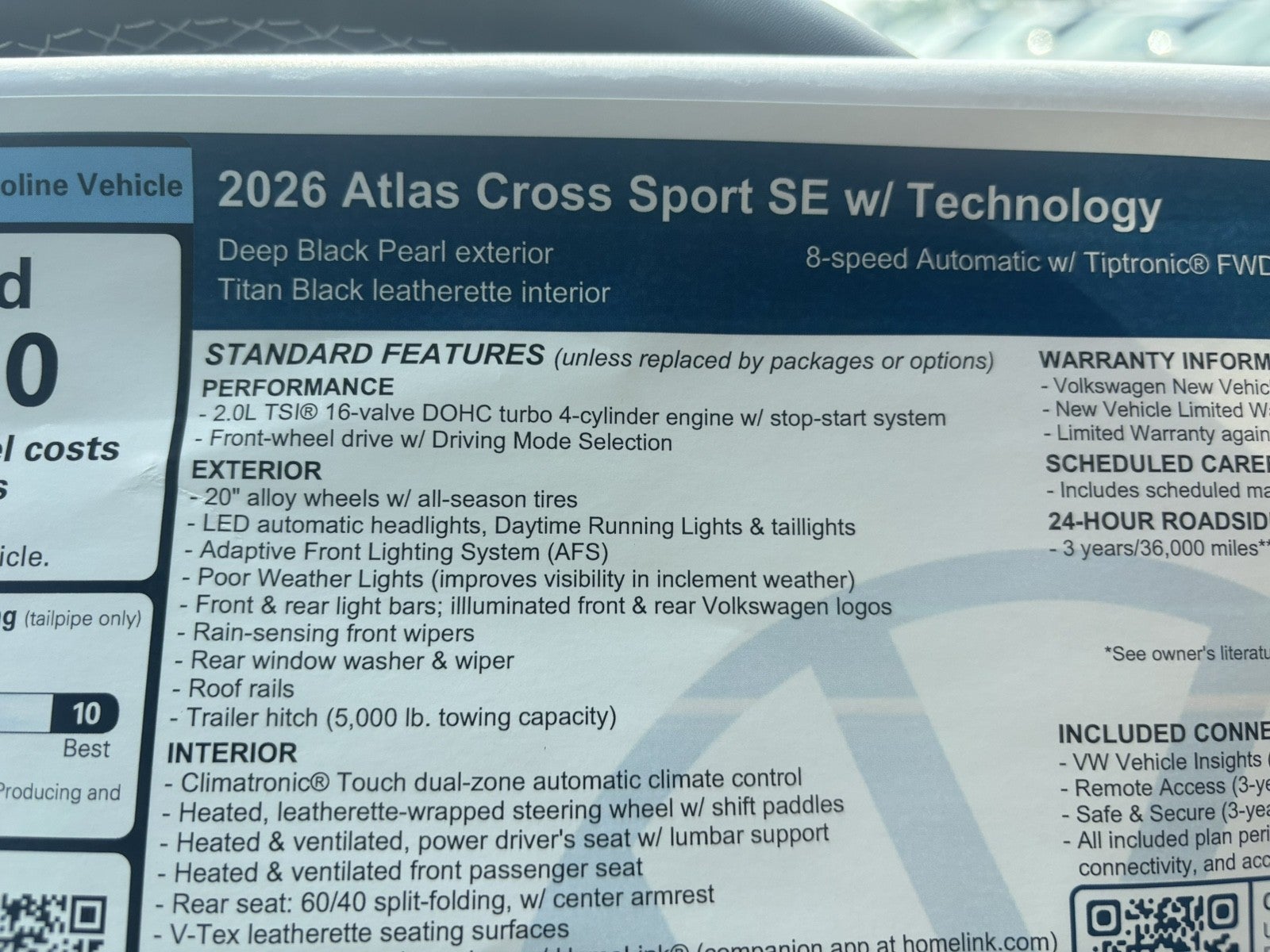 2026 Volkswagen Atlas Cross Sport 2.0T SE w/Technology