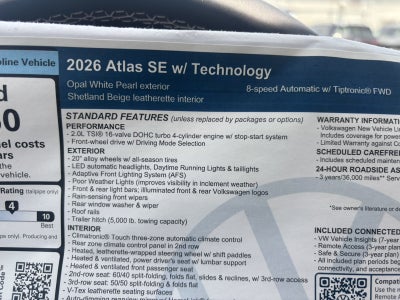 2026 Volkswagen Atlas 2.0T SE w/Technology