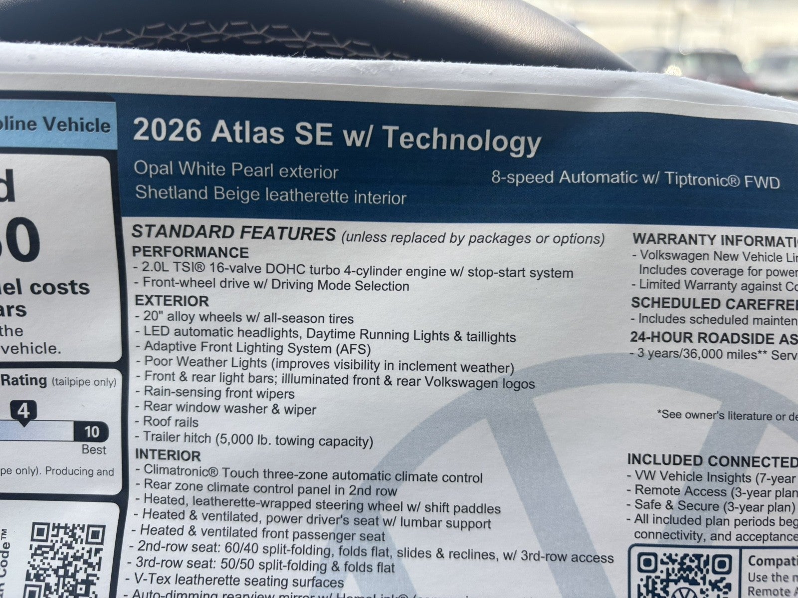 2026 Volkswagen Atlas 2.0T SE w/Technology
