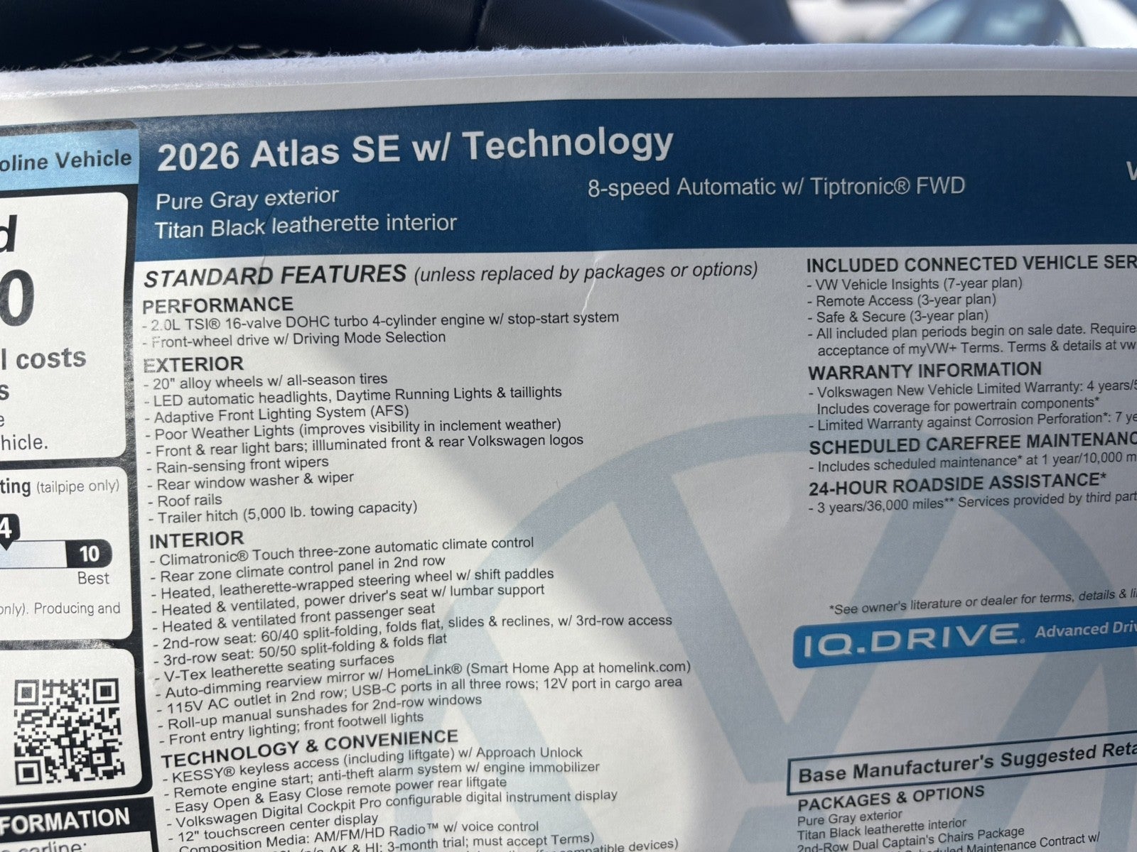 2026 Volkswagen Atlas 2.0T SE w/Technology