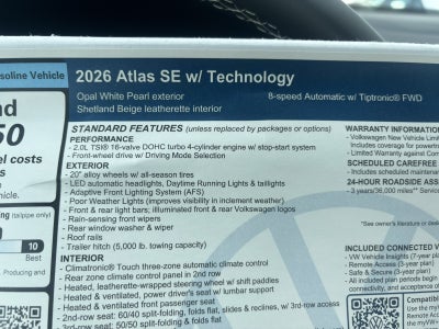 2026 Volkswagen Atlas 2.0T SE w/Technology