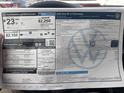 2026 Volkswagen Atlas 2.0T SE w/Technology