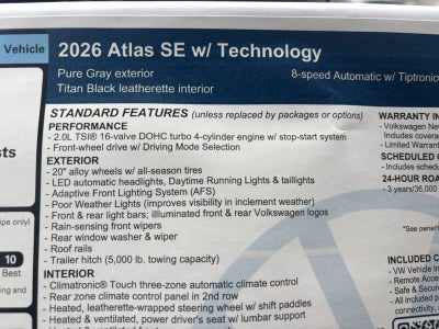 2026 Volkswagen Atlas 2.0T SE w/Technology