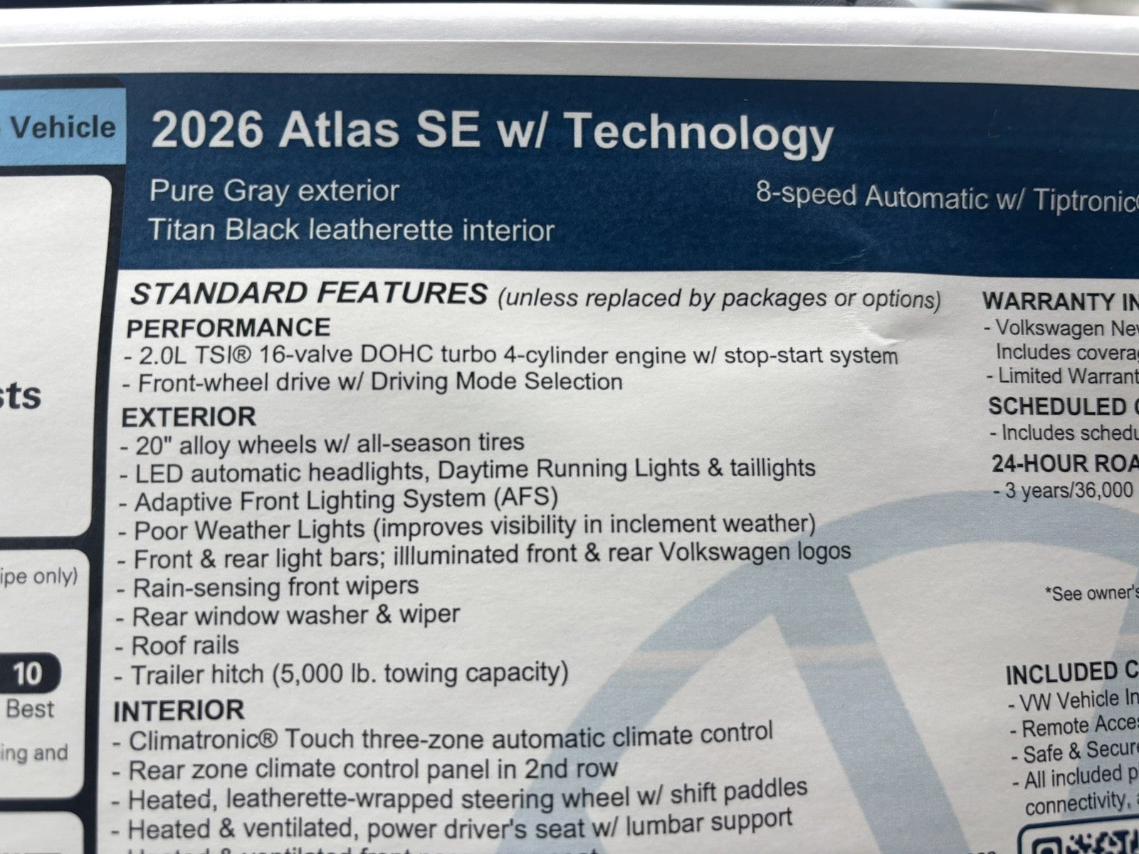 2026 Volkswagen Atlas 2.0T SE w/Technology