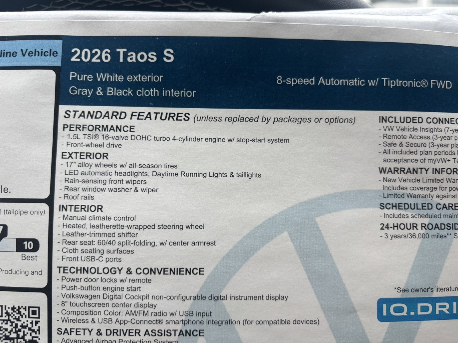 2026 Volkswagen Taos S