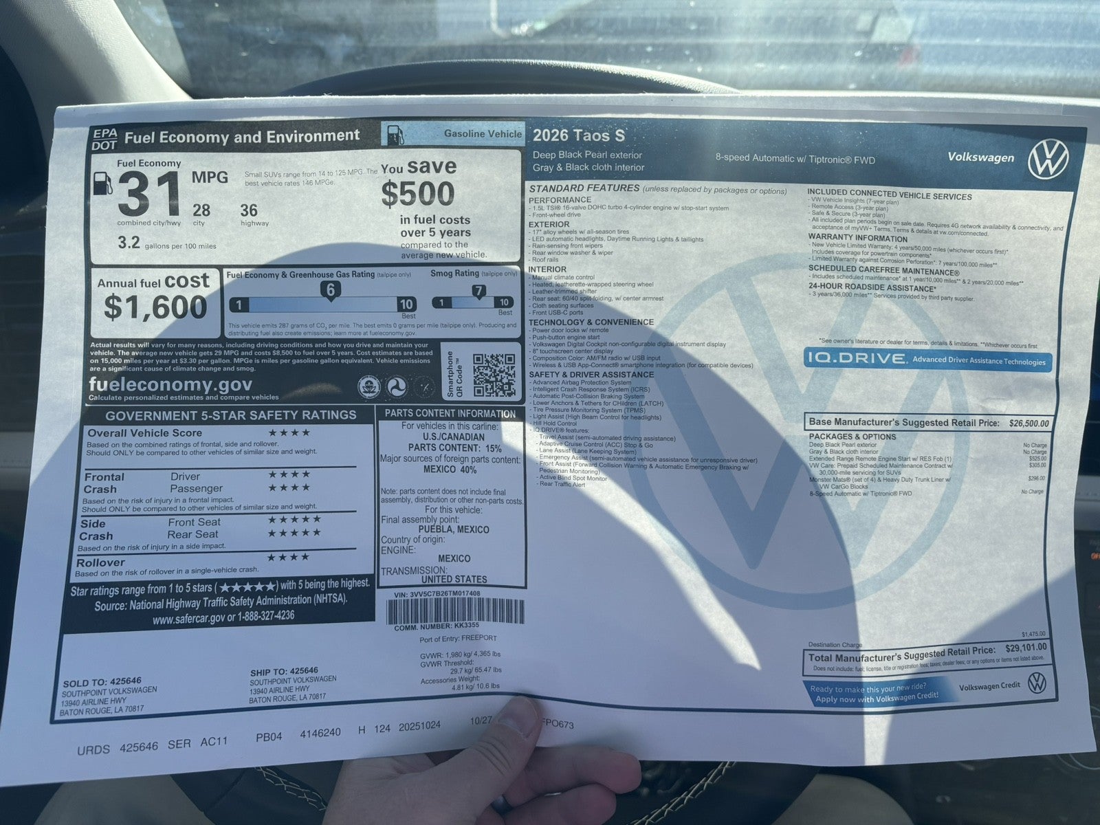 2026 Volkswagen Taos S