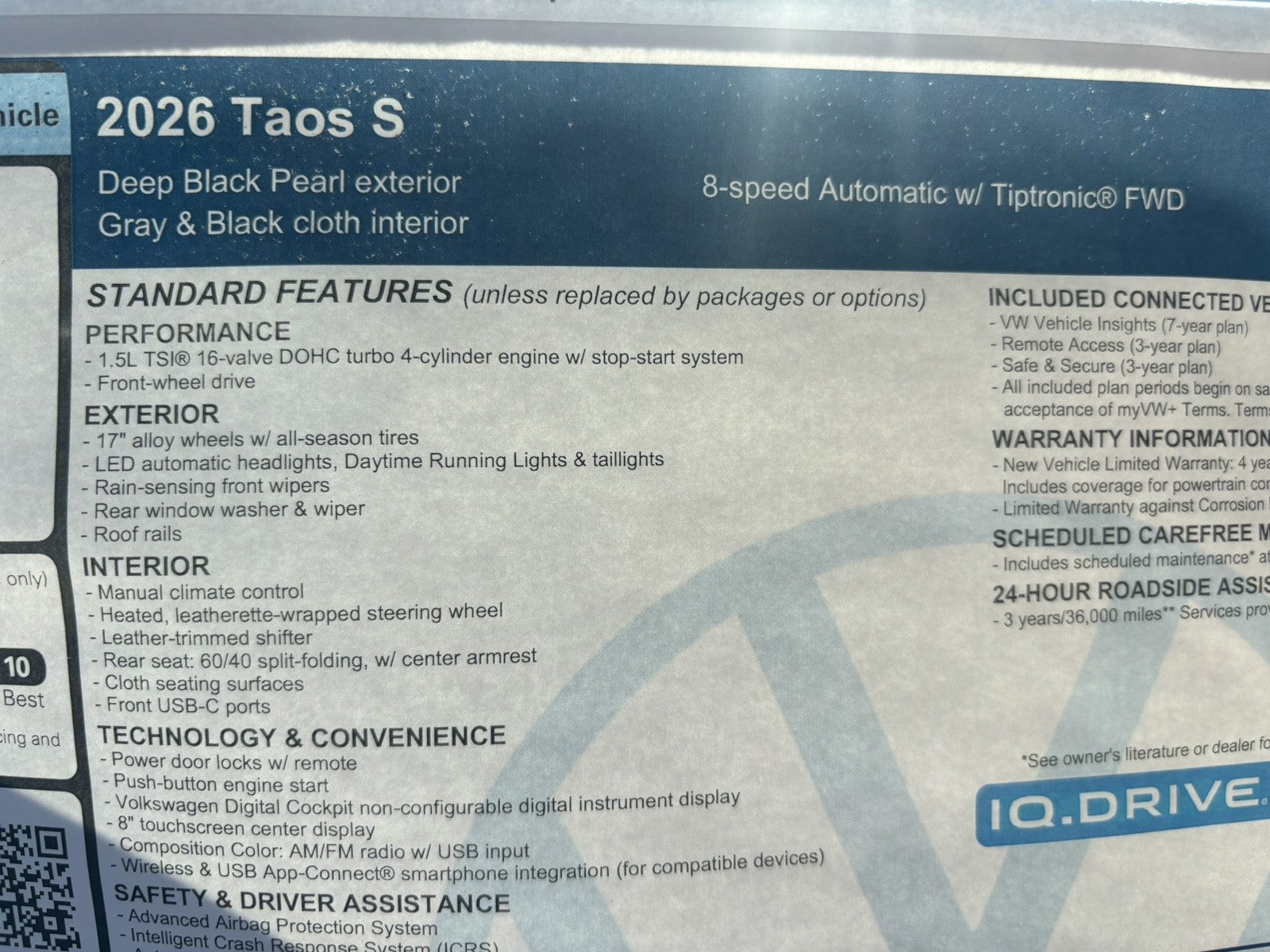 2026 Volkswagen Taos S