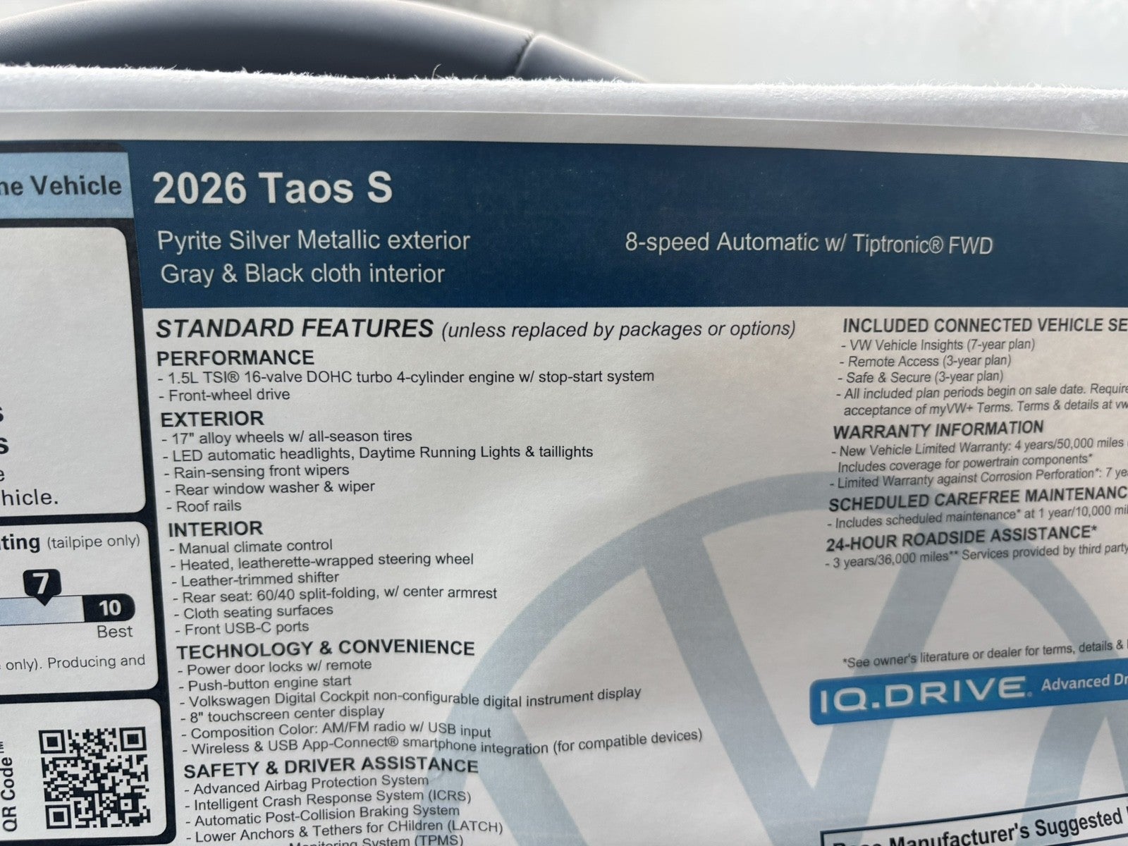 2026 Volkswagen Taos S