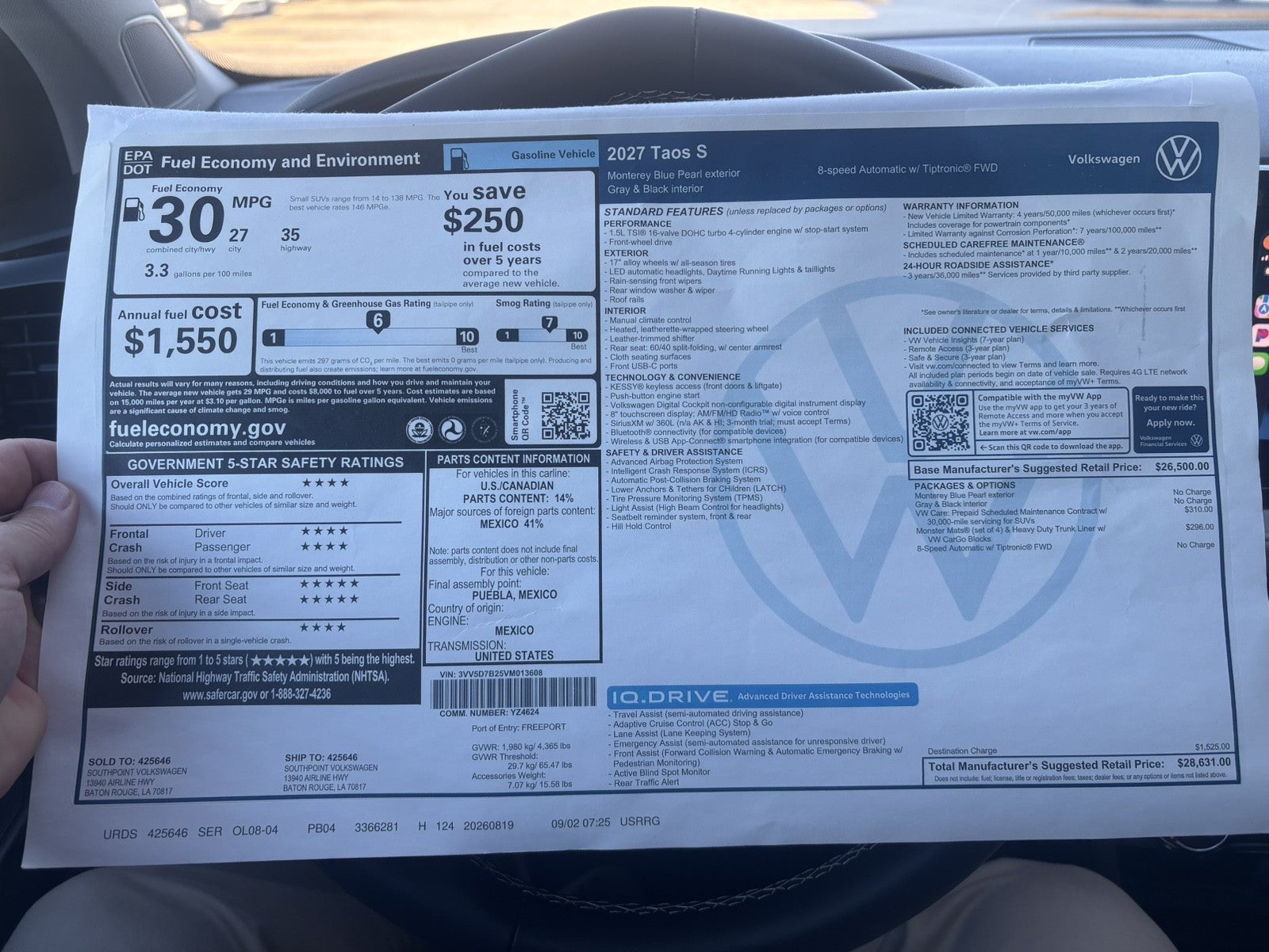 2027 Volkswagen Taos S