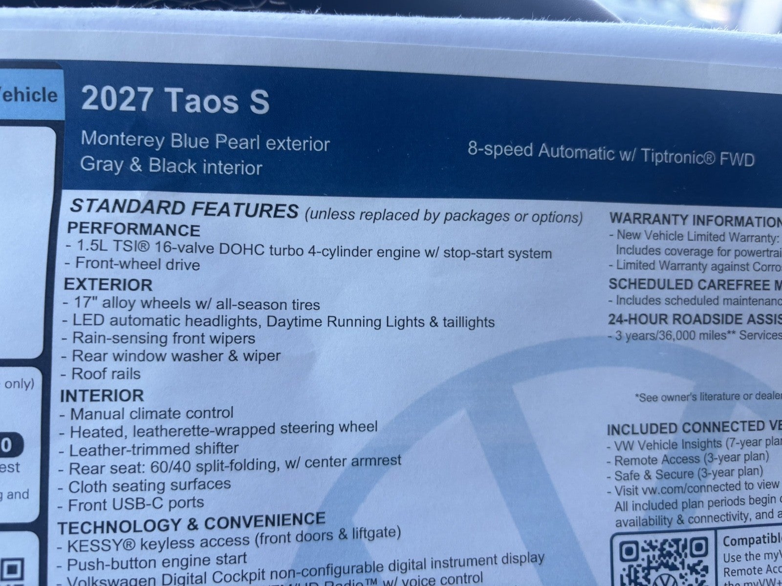 2027 Volkswagen Taos S