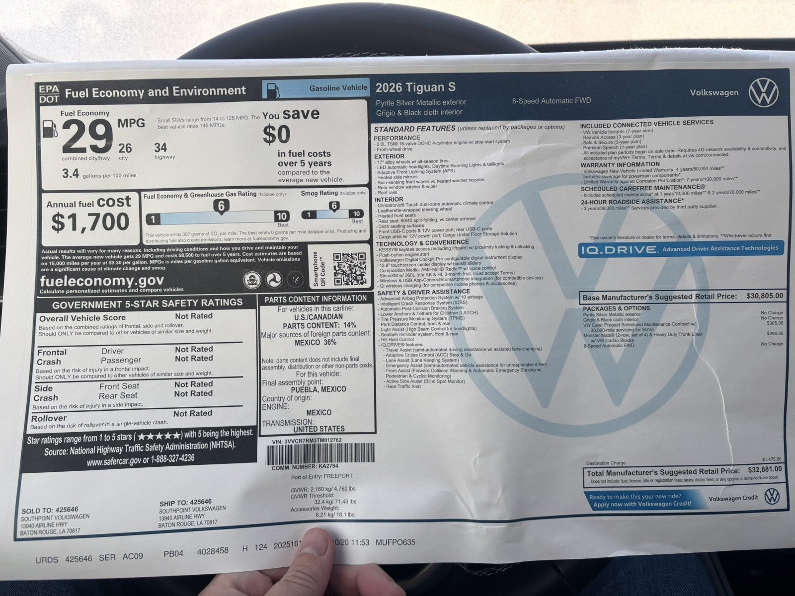 2026 Volkswagen Tiguan S