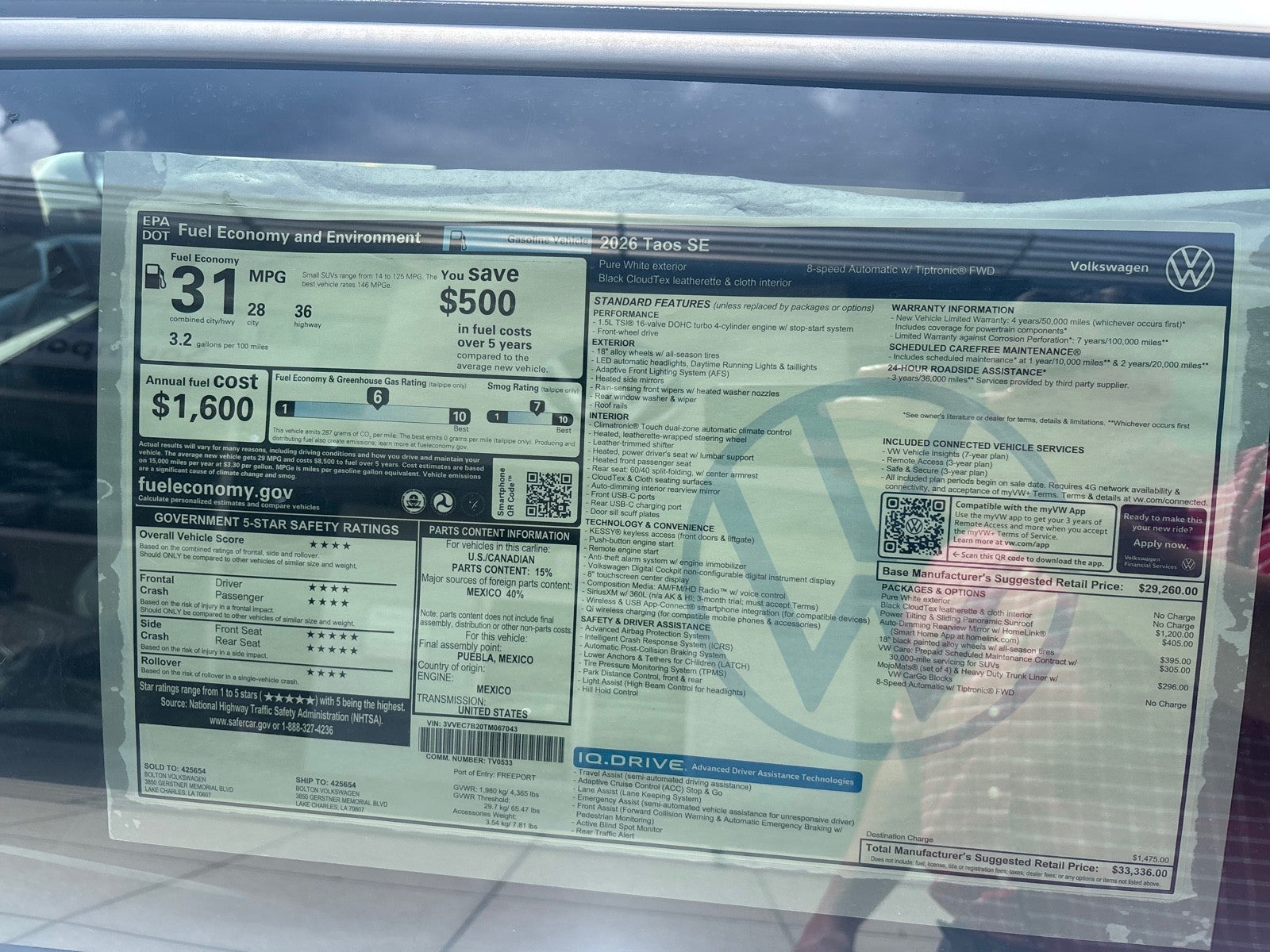 2026 Volkswagen Taos SE