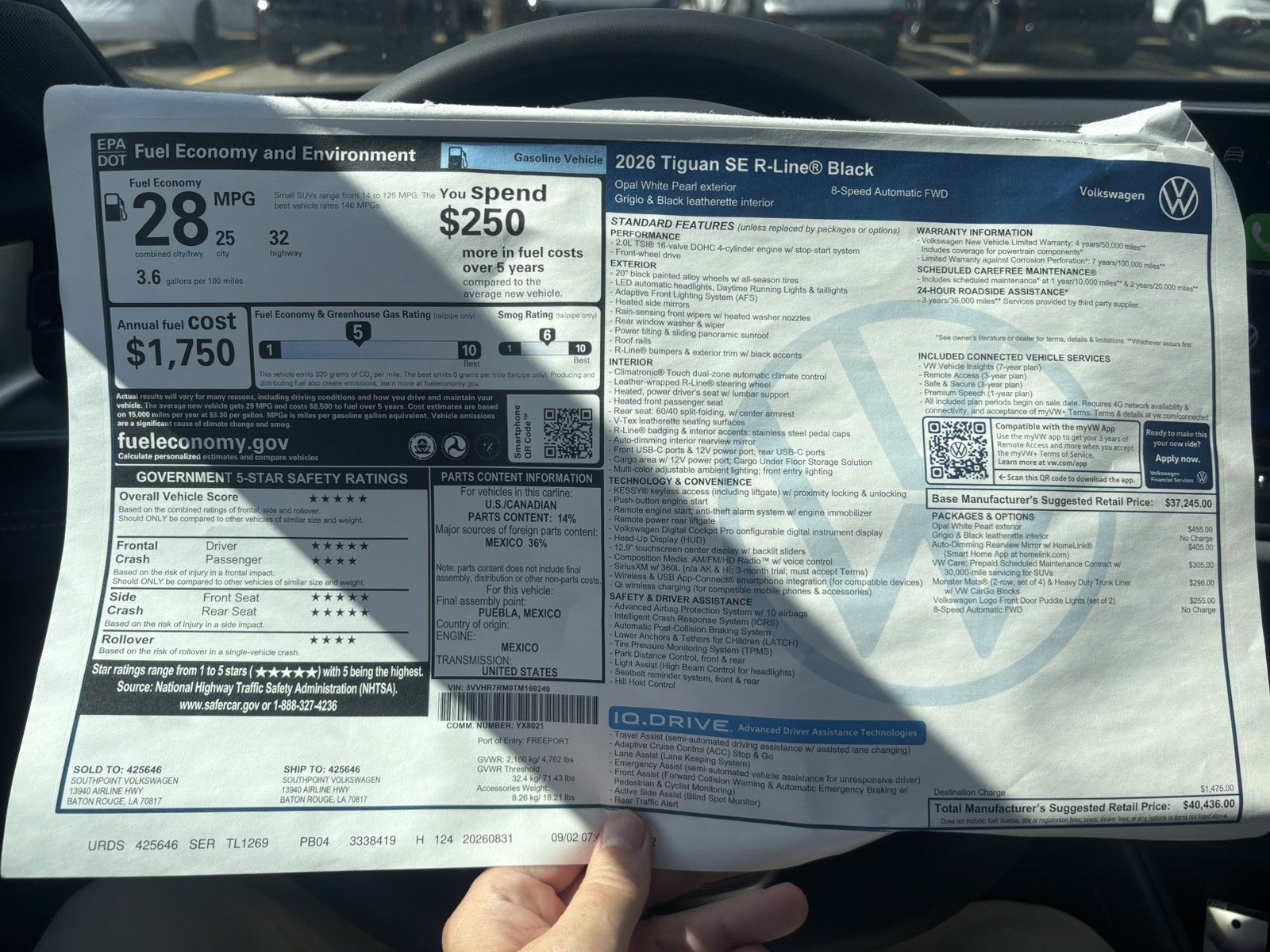 2026 Volkswagen Tiguan SE R-Line Black
