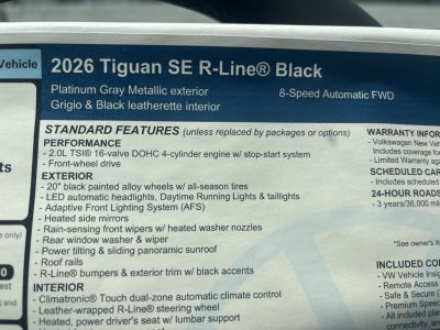 2026 Volkswagen Tiguan SE R-Line Black