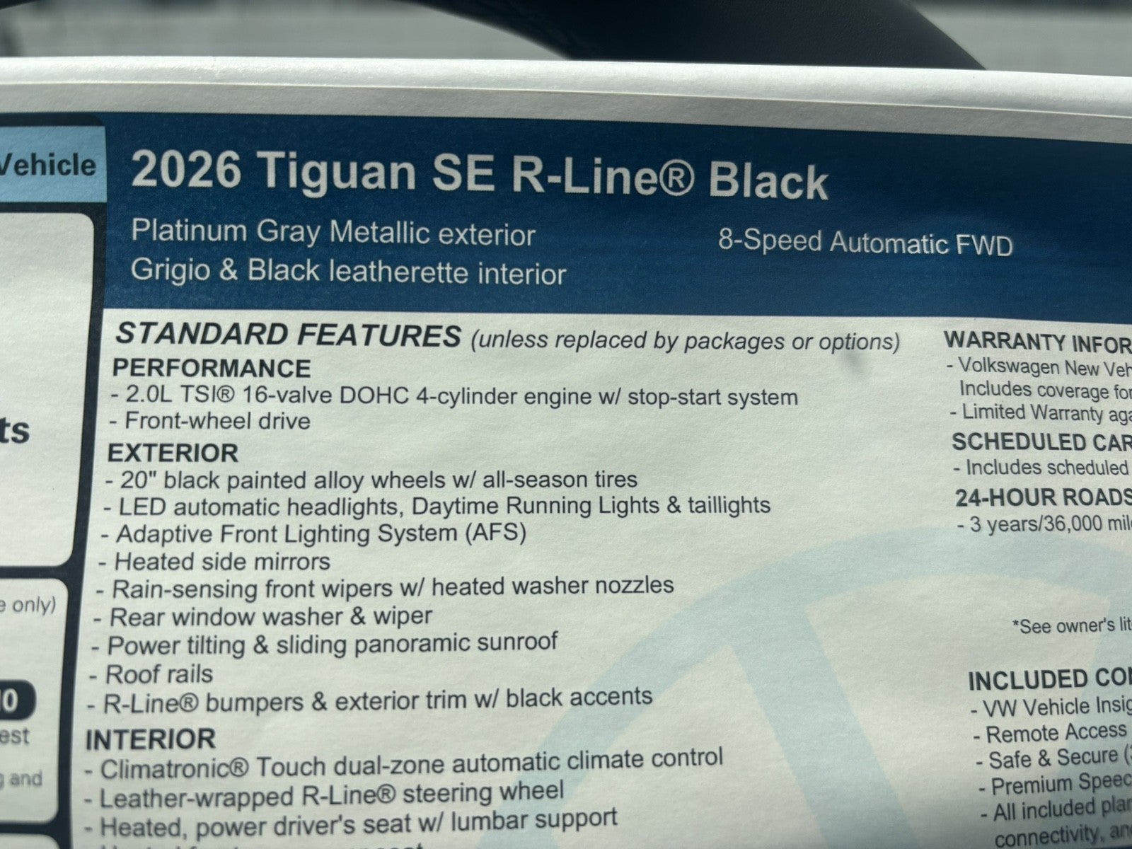 2026 Volkswagen Tiguan SE R-Line Black