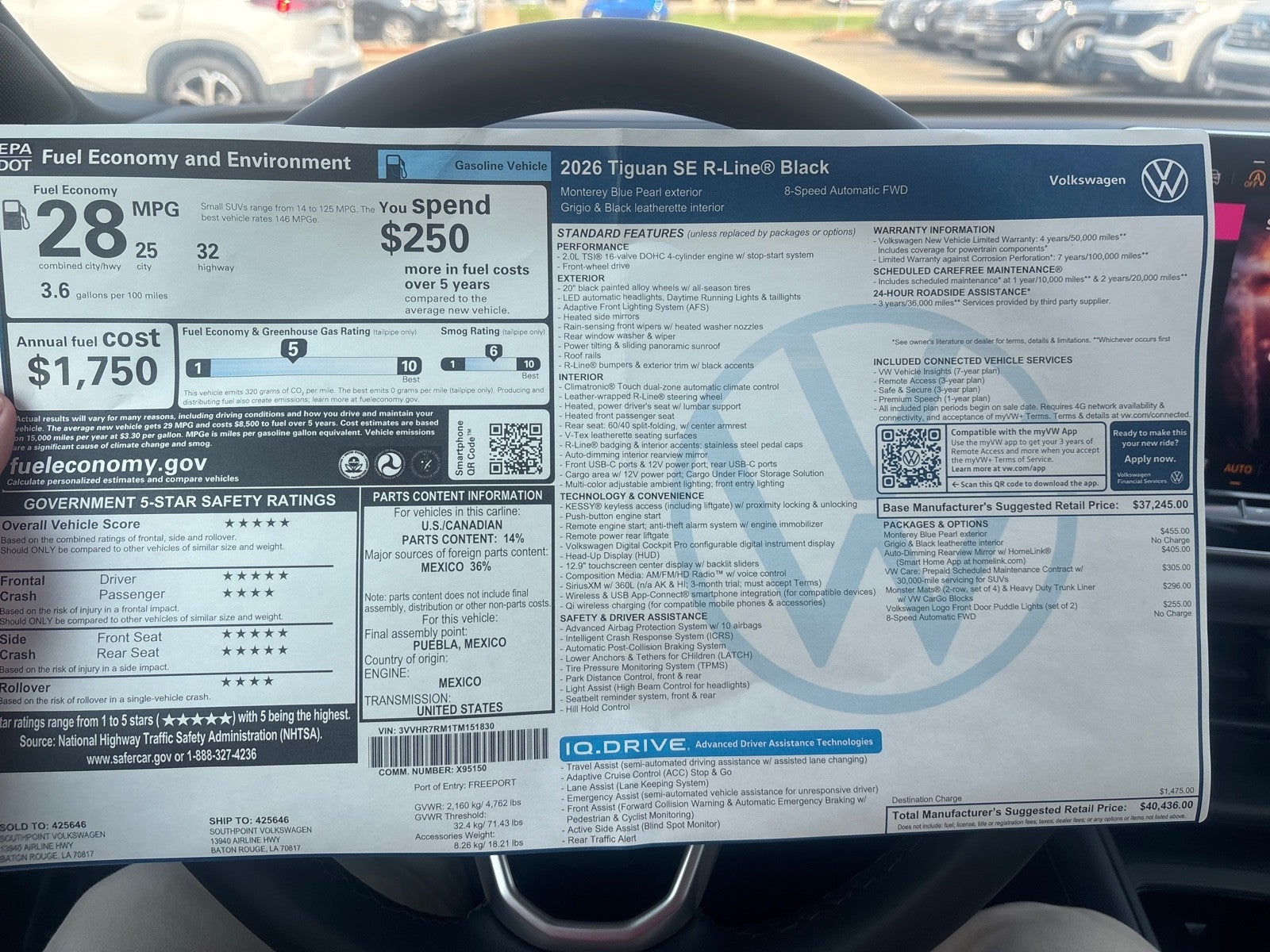 2026 Volkswagen Tiguan SE R-Line Black