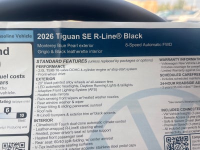 2026 Volkswagen Tiguan SE R-Line Black