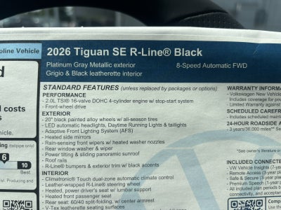 2026 Volkswagen Tiguan SE R-Line Black