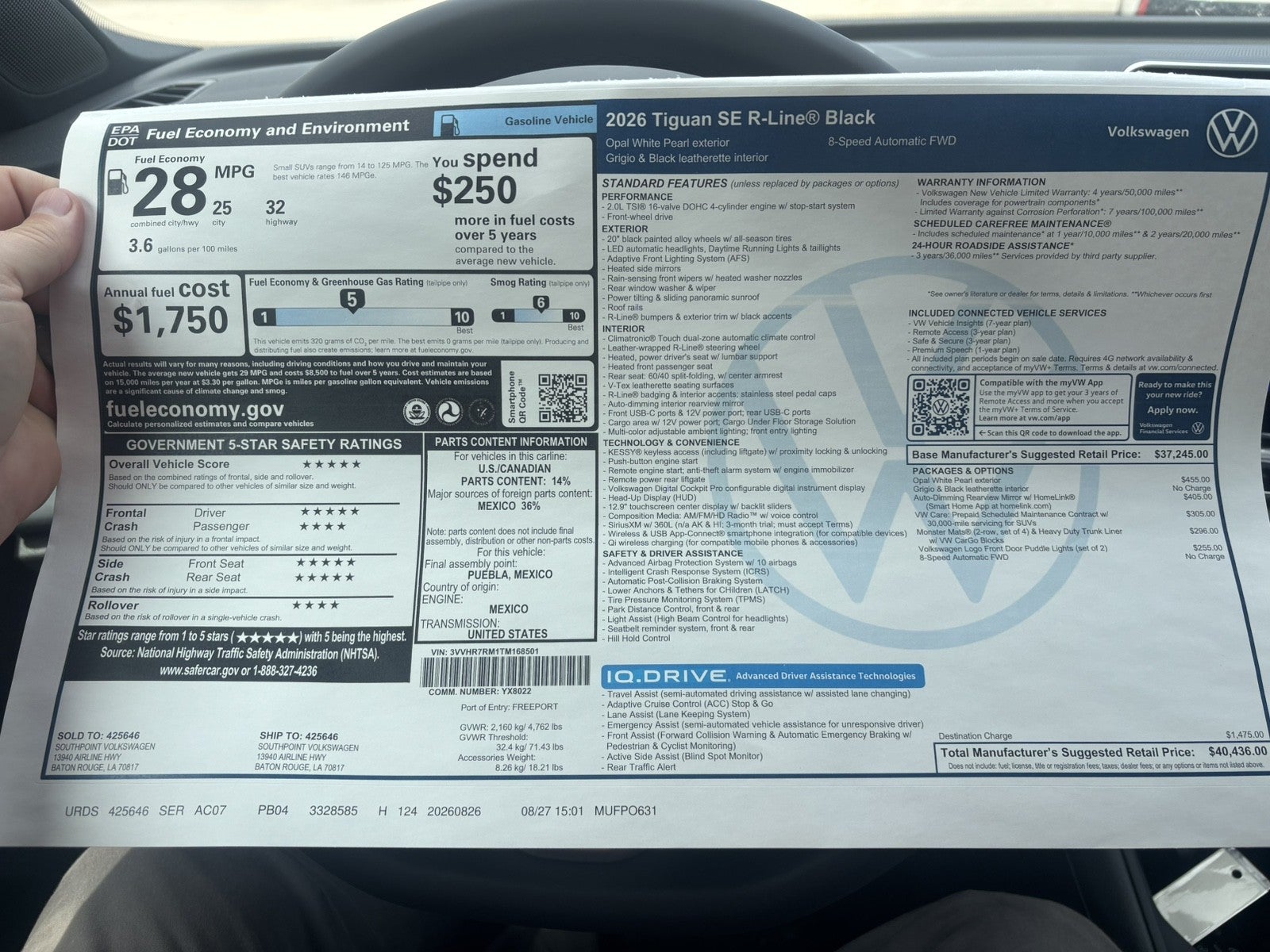 2026 Volkswagen Tiguan SE R-Line Black