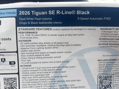 2026 Volkswagen Tiguan SE R-Line Black