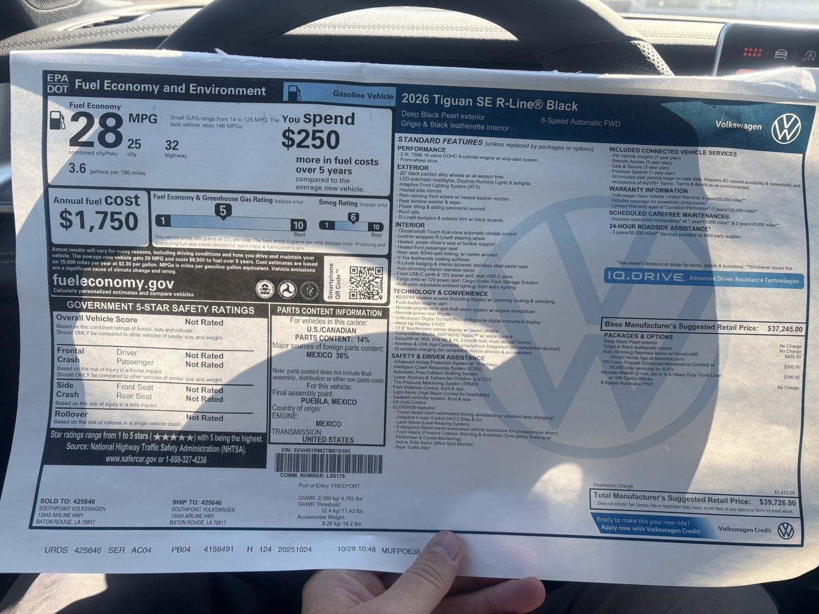 2026 Volkswagen Tiguan SE R-Line Black