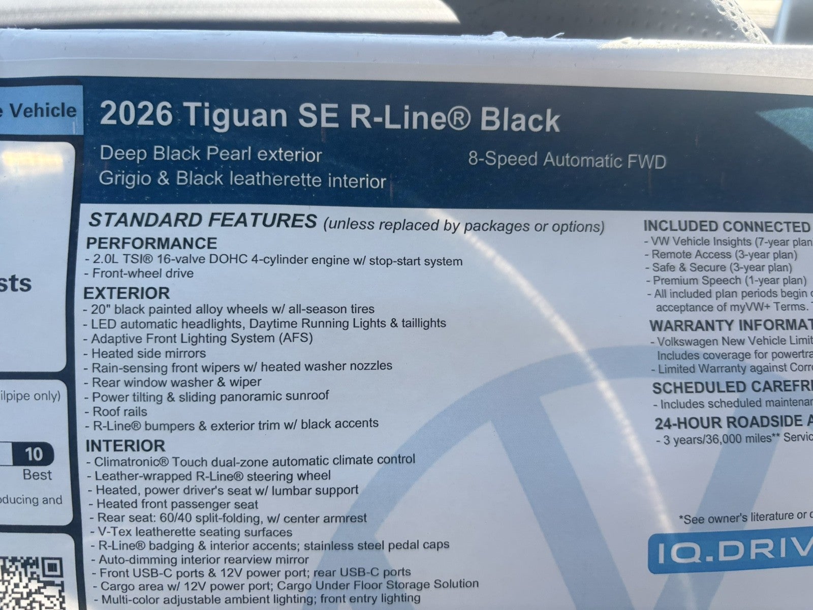 2026 Volkswagen Tiguan SE R-Line Black