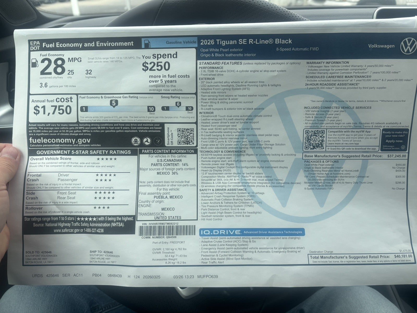 2026 Volkswagen Tiguan SE R-Line Black