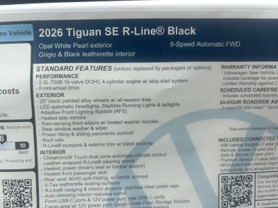 2026 Volkswagen Tiguan SE R-Line Black