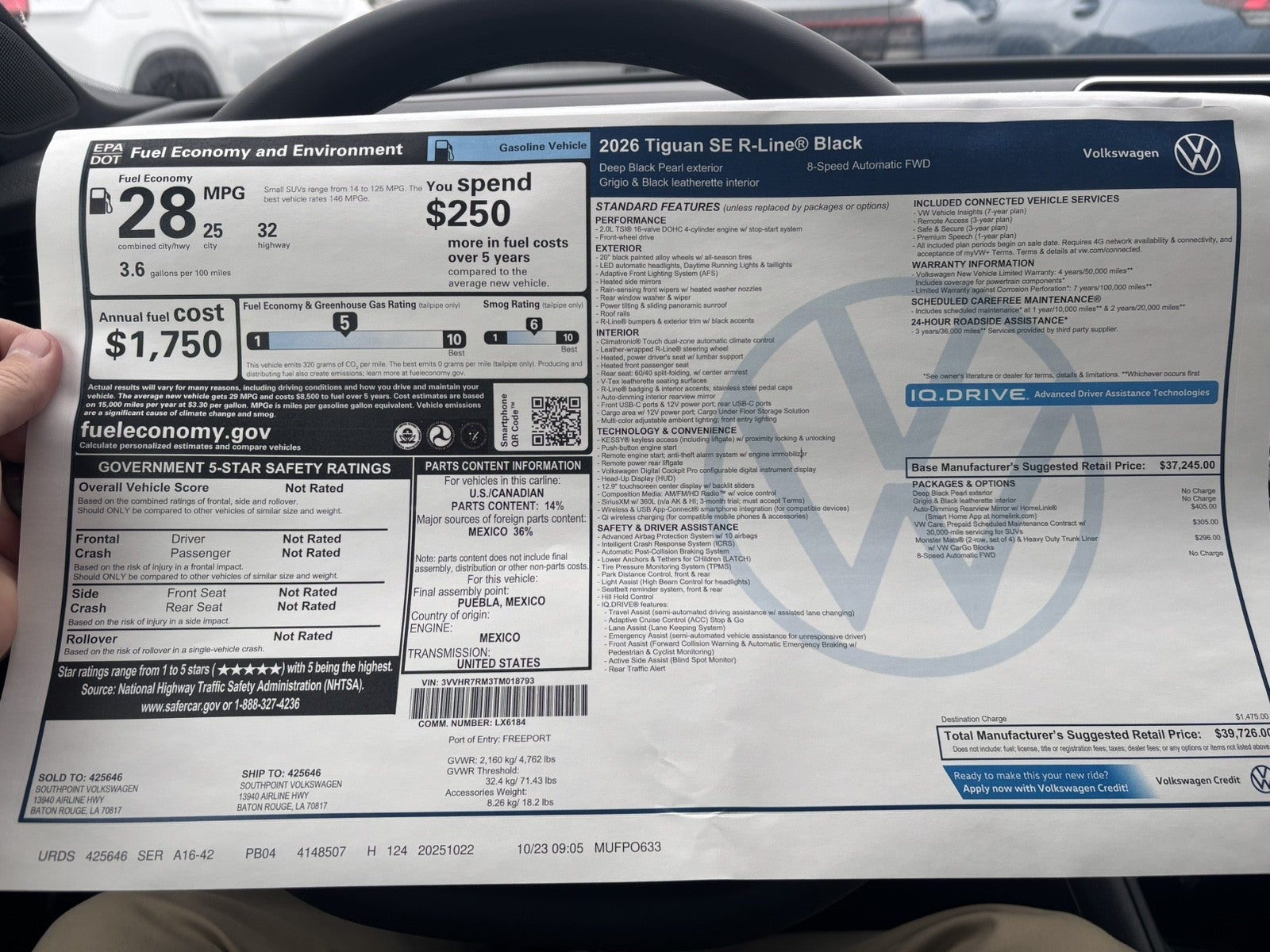 2026 Volkswagen Tiguan SE R-Line Black