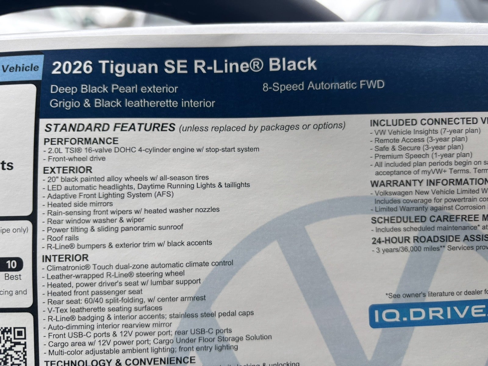 2026 Volkswagen Tiguan SE R-Line Black
