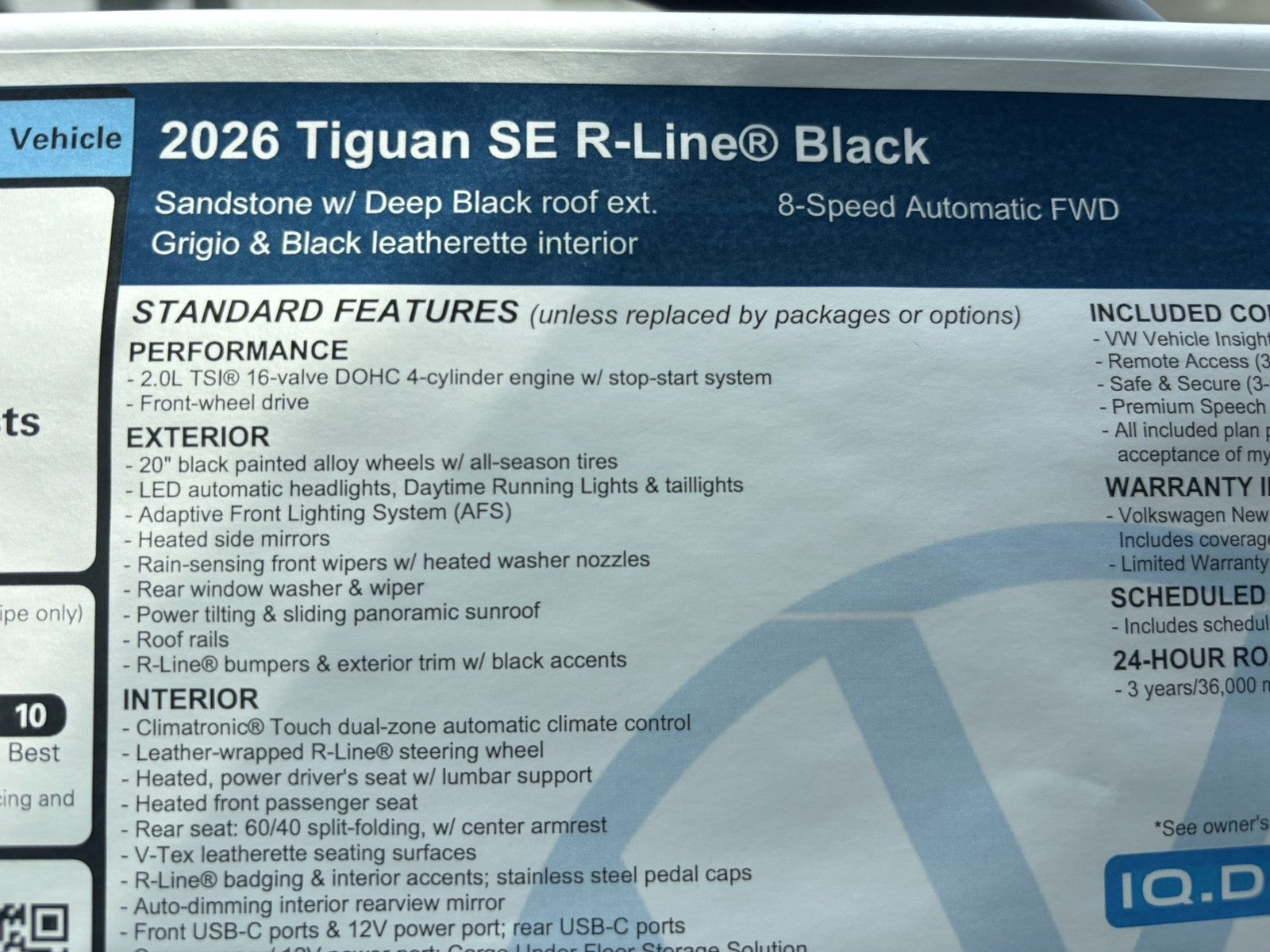 2026 Volkswagen Tiguan SE R-Line Black