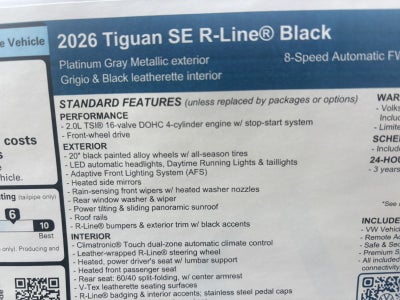 2026 Volkswagen Tiguan SE R-Line Black