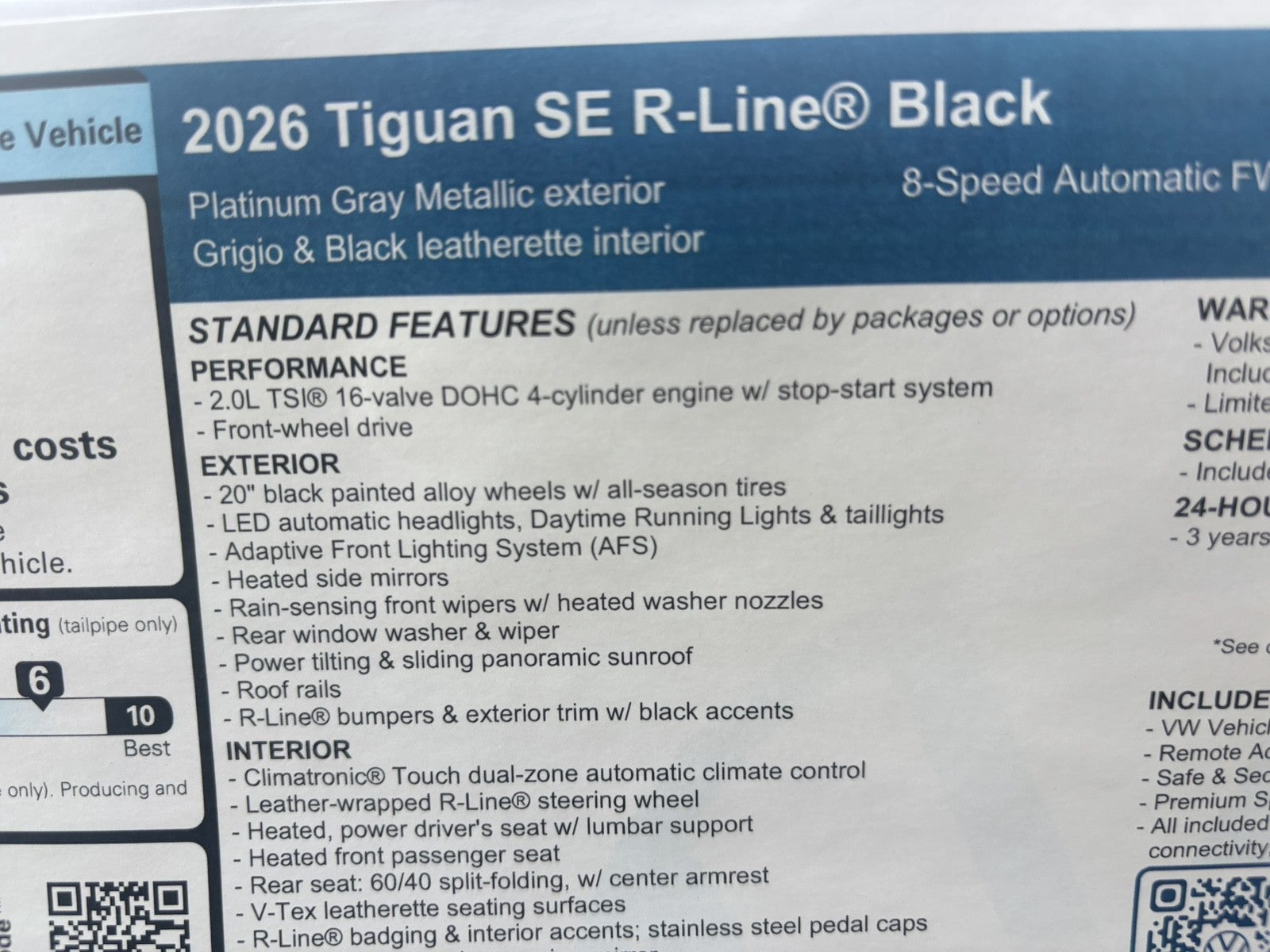 2026 Volkswagen Tiguan SE R-Line Black
