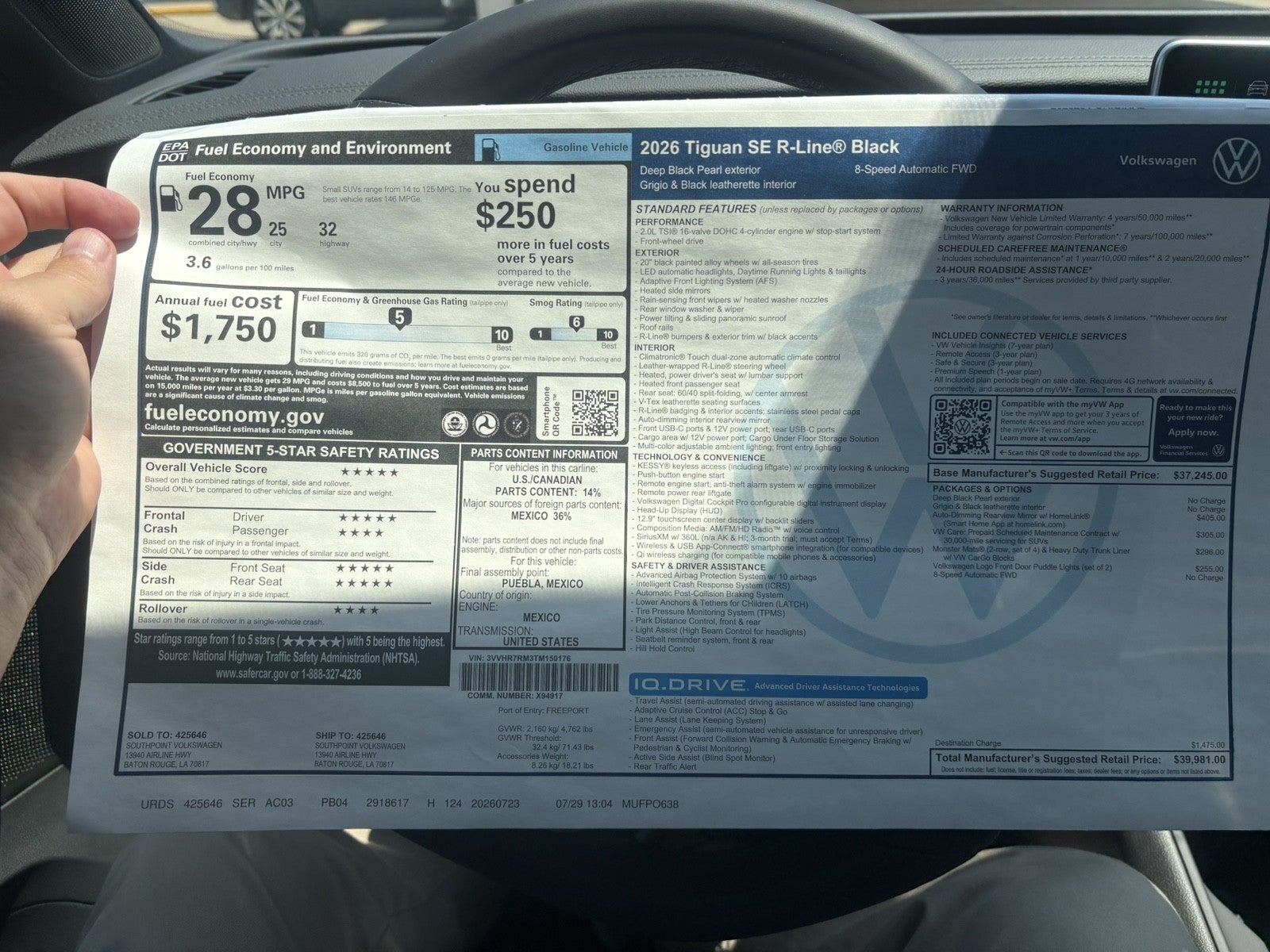 2026 Volkswagen Tiguan SE R-Line Black