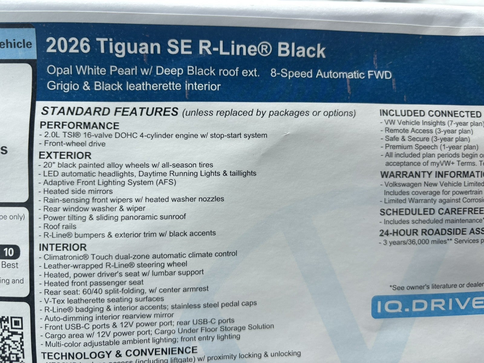 2026 Volkswagen Tiguan SE R-Line Black