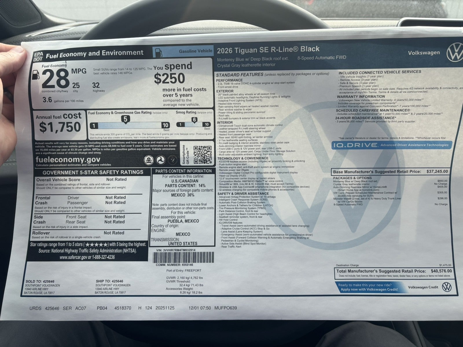 2026 Volkswagen Tiguan SE R-Line Black