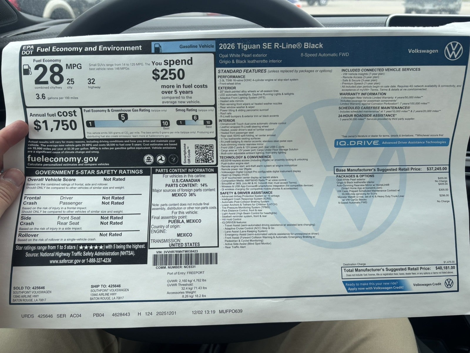 2026 Volkswagen Tiguan SE R-Line Black