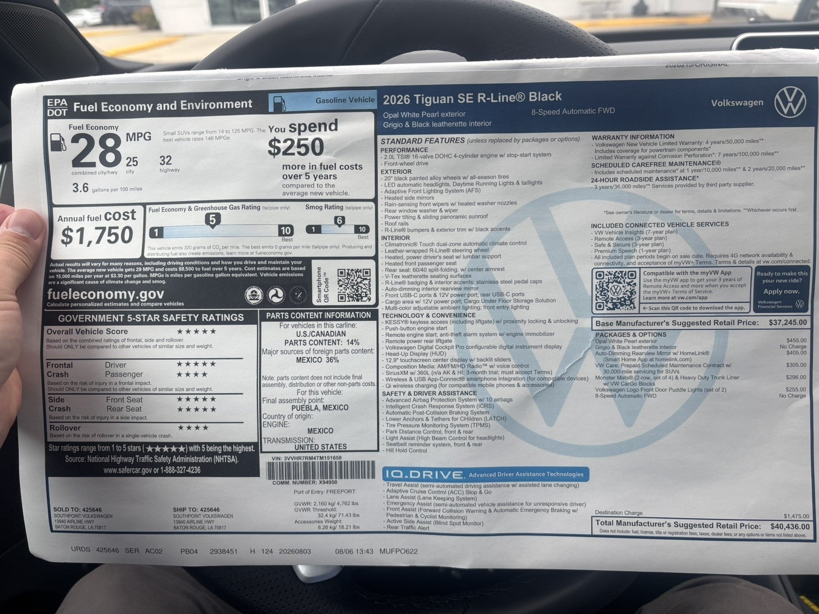 2026 Volkswagen Tiguan SE R-Line Black