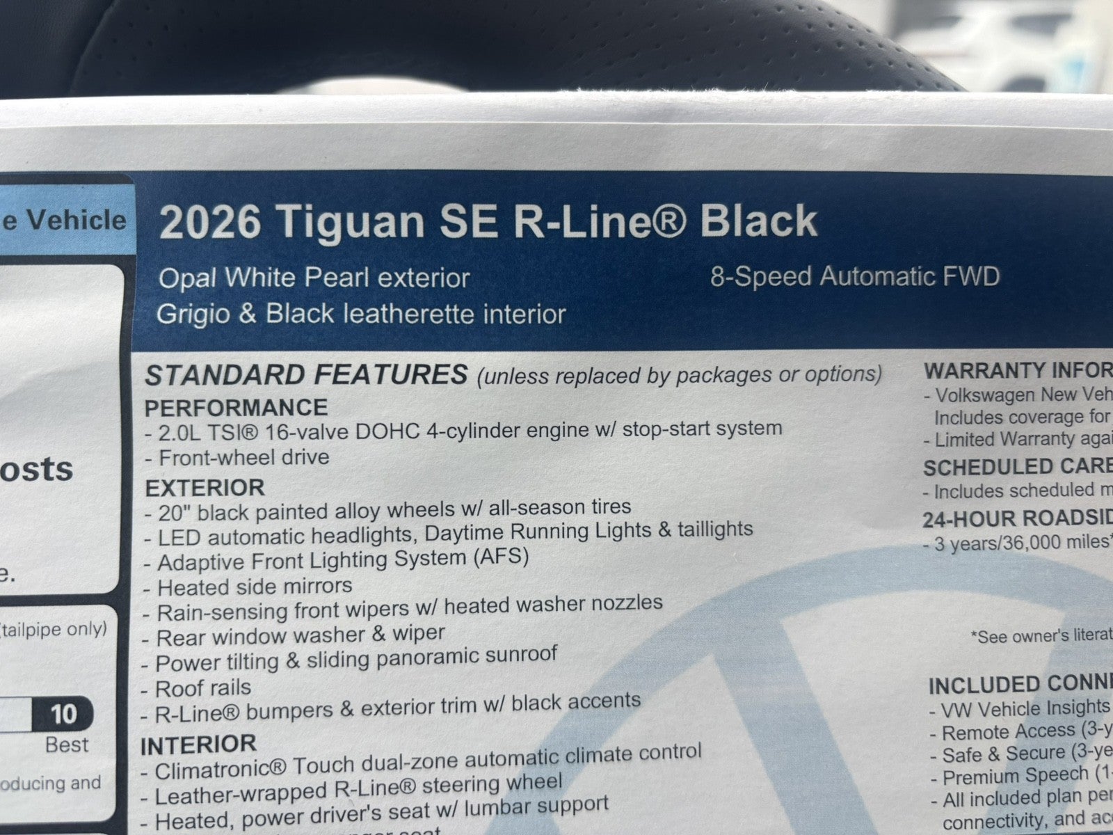 2026 Volkswagen Tiguan SE R-Line Black