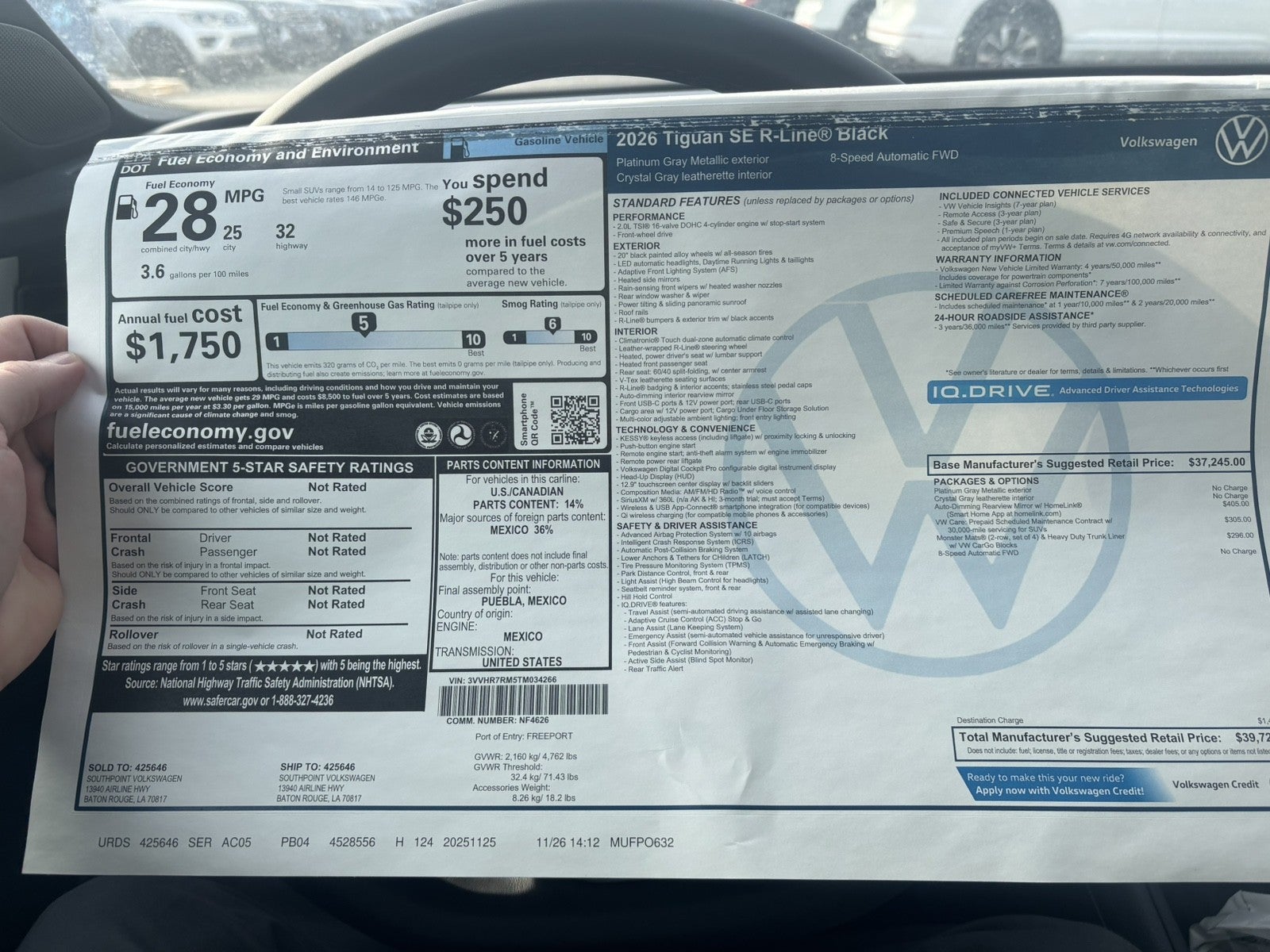 2026 Volkswagen Tiguan SE R-Line Black