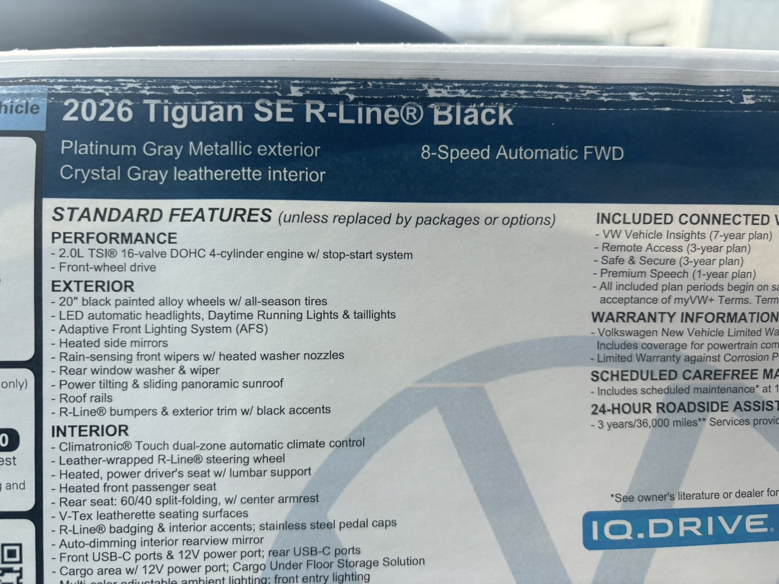 2026 Volkswagen Tiguan SE R-Line Black