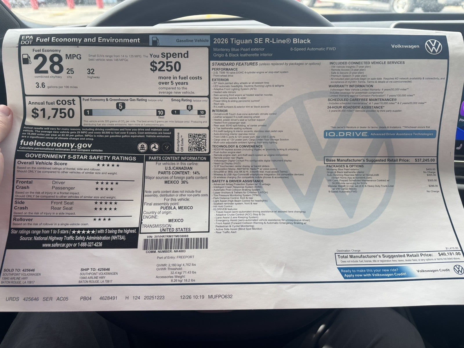 2026 Volkswagen Tiguan SE R-Line Black