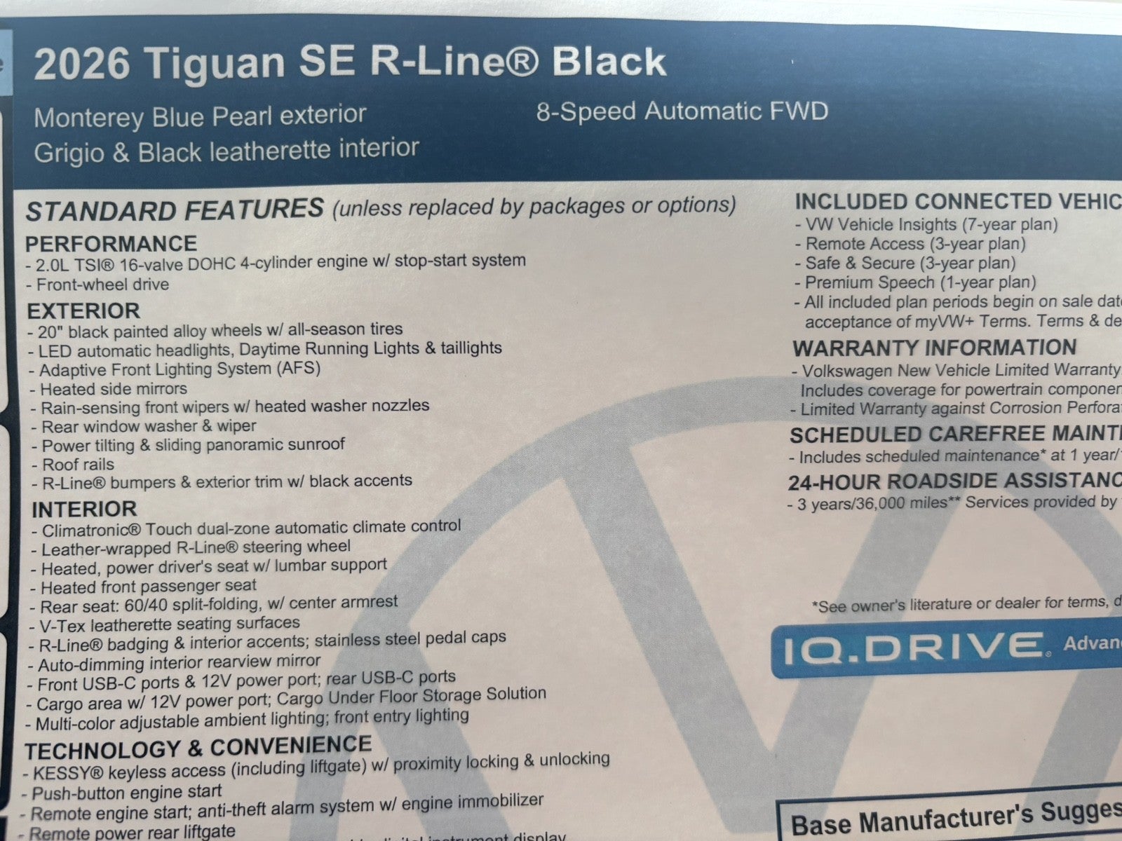 2026 Volkswagen Tiguan SE R-Line Black