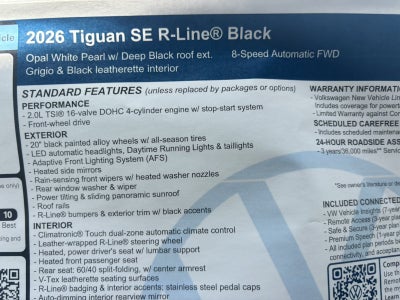 2026 Volkswagen Tiguan SE R-Line Black