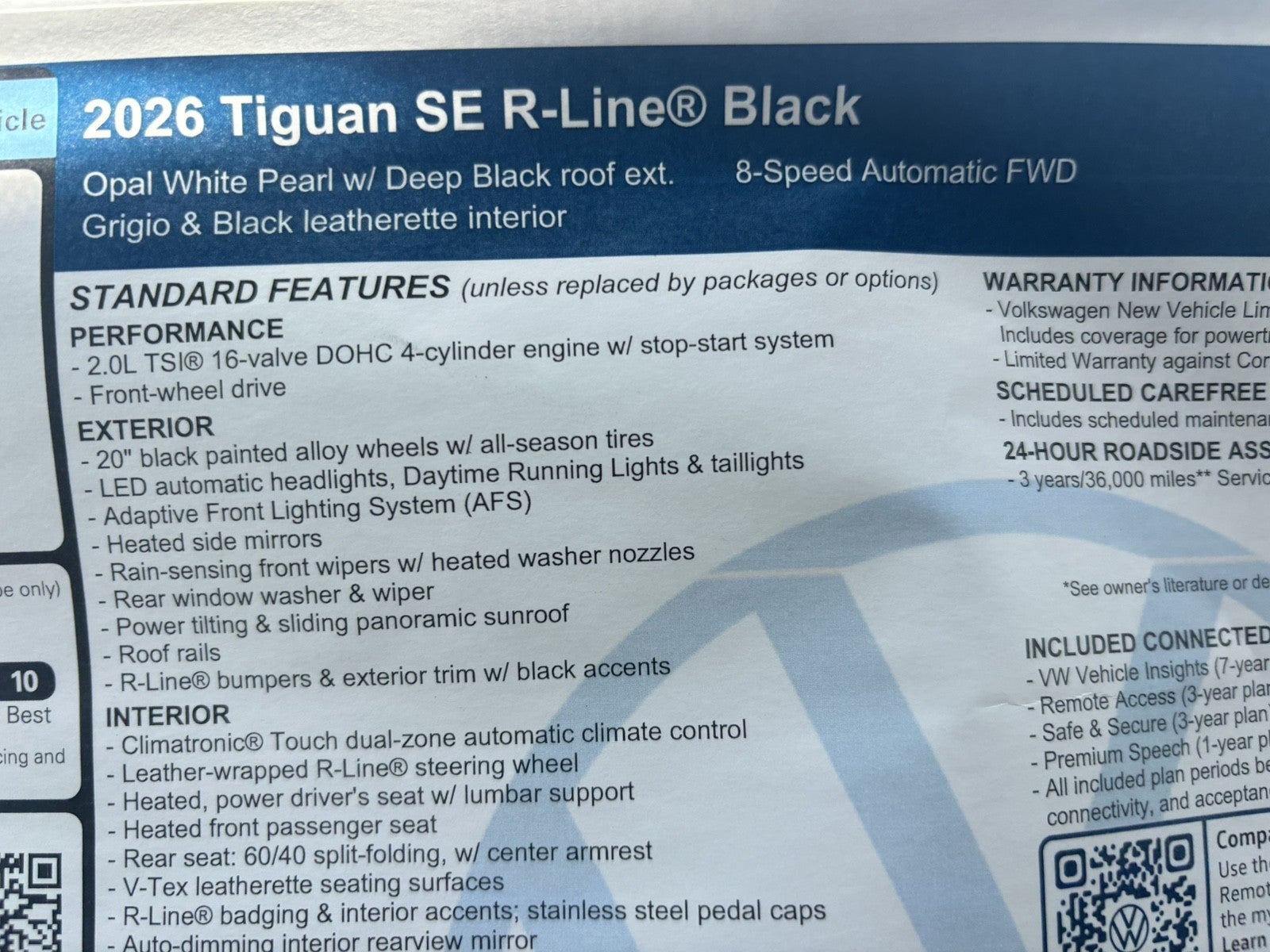 2026 Volkswagen Tiguan SE R-Line Black