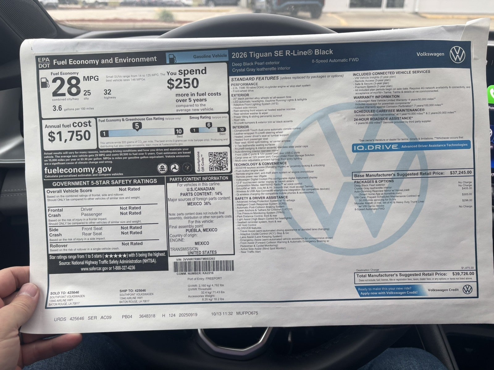 2026 Volkswagen Tiguan SE R-Line Black