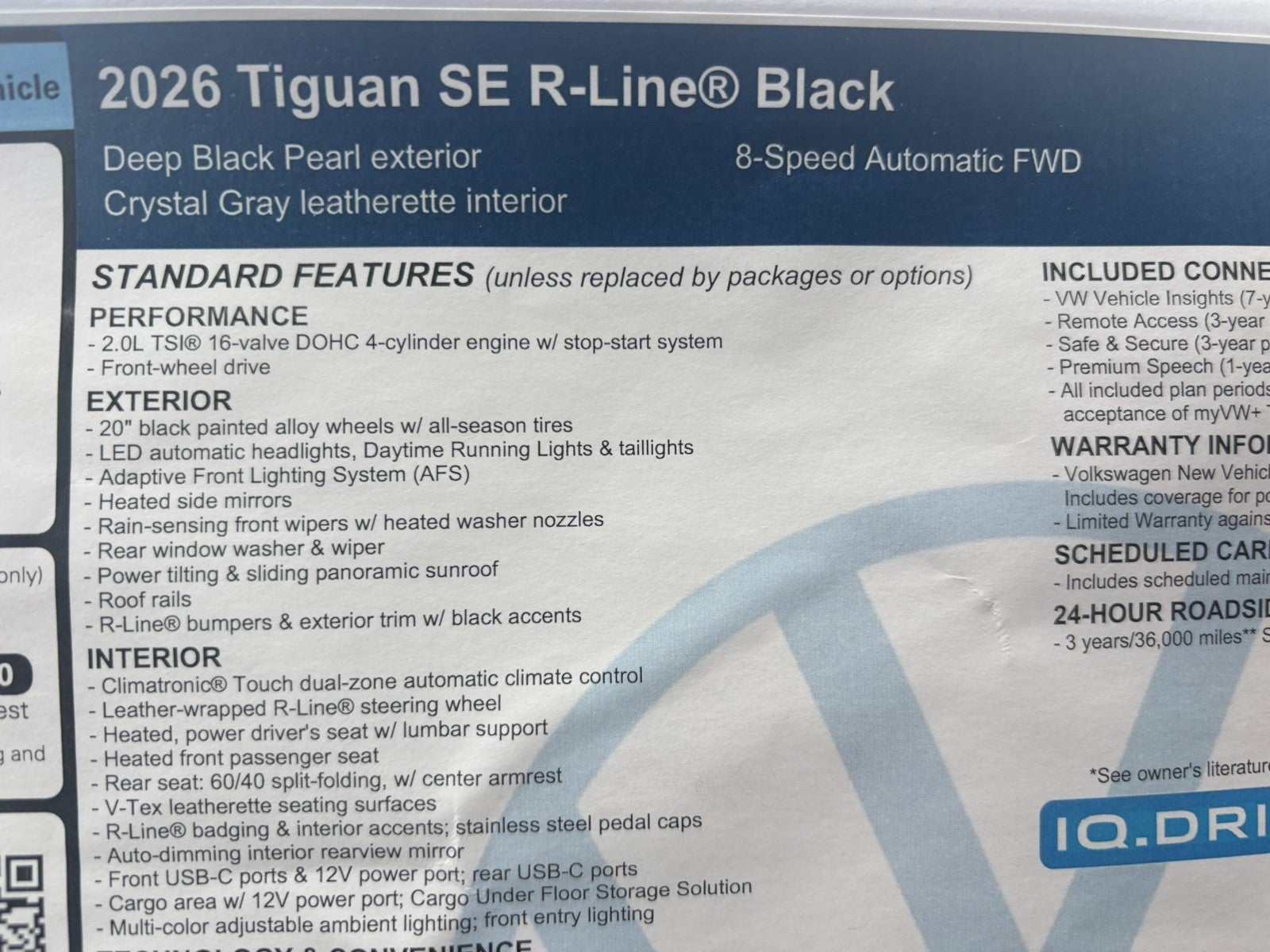 2026 Volkswagen Tiguan SE R-Line Black