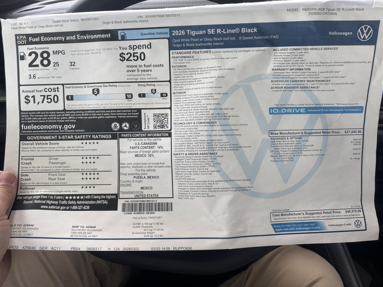 2026 Volkswagen Tiguan SE R-Line Black