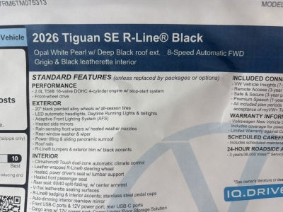 2026 Volkswagen Tiguan SE R-Line Black